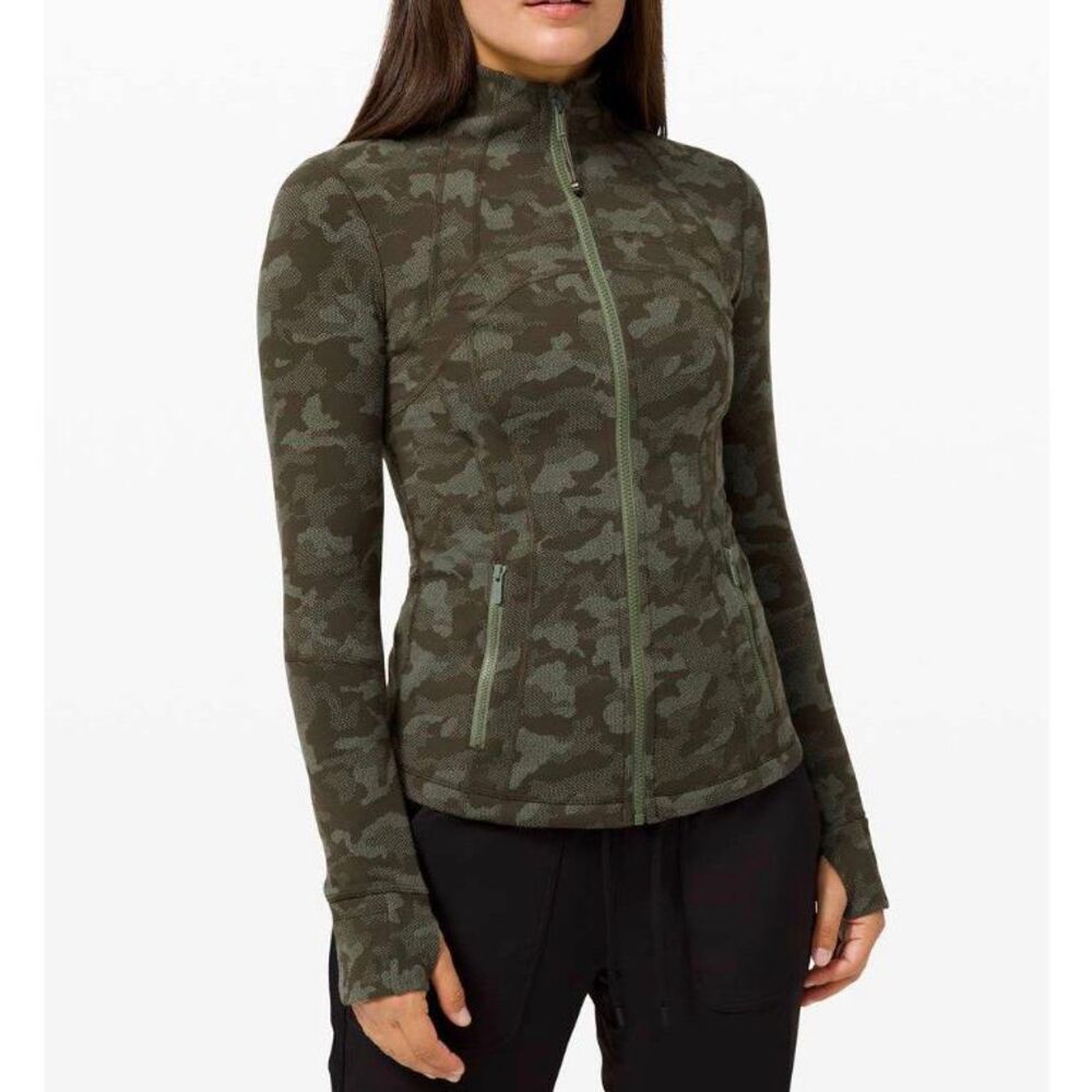 Lululemon Define Jacket in Heritage Camo Dark Olive Green Twill